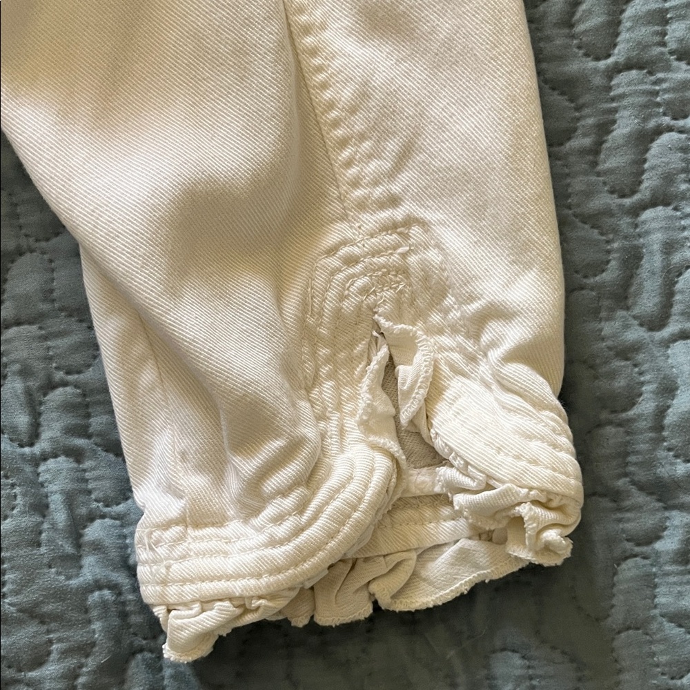 NY Collection Cream Ruffle-Trim Jean Jacket - Picture 4 of 7